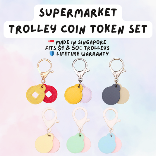 Supermarket Trolley Token Keychain Set - Gelato Series