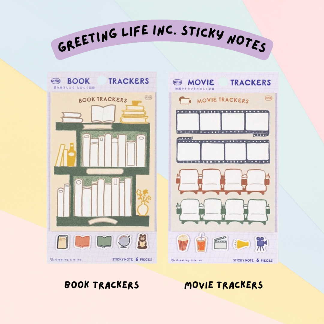 🇯🇵 Greeting Life Inc. WHW Sticky Notes - Book Trackers , Movie Film Trackers