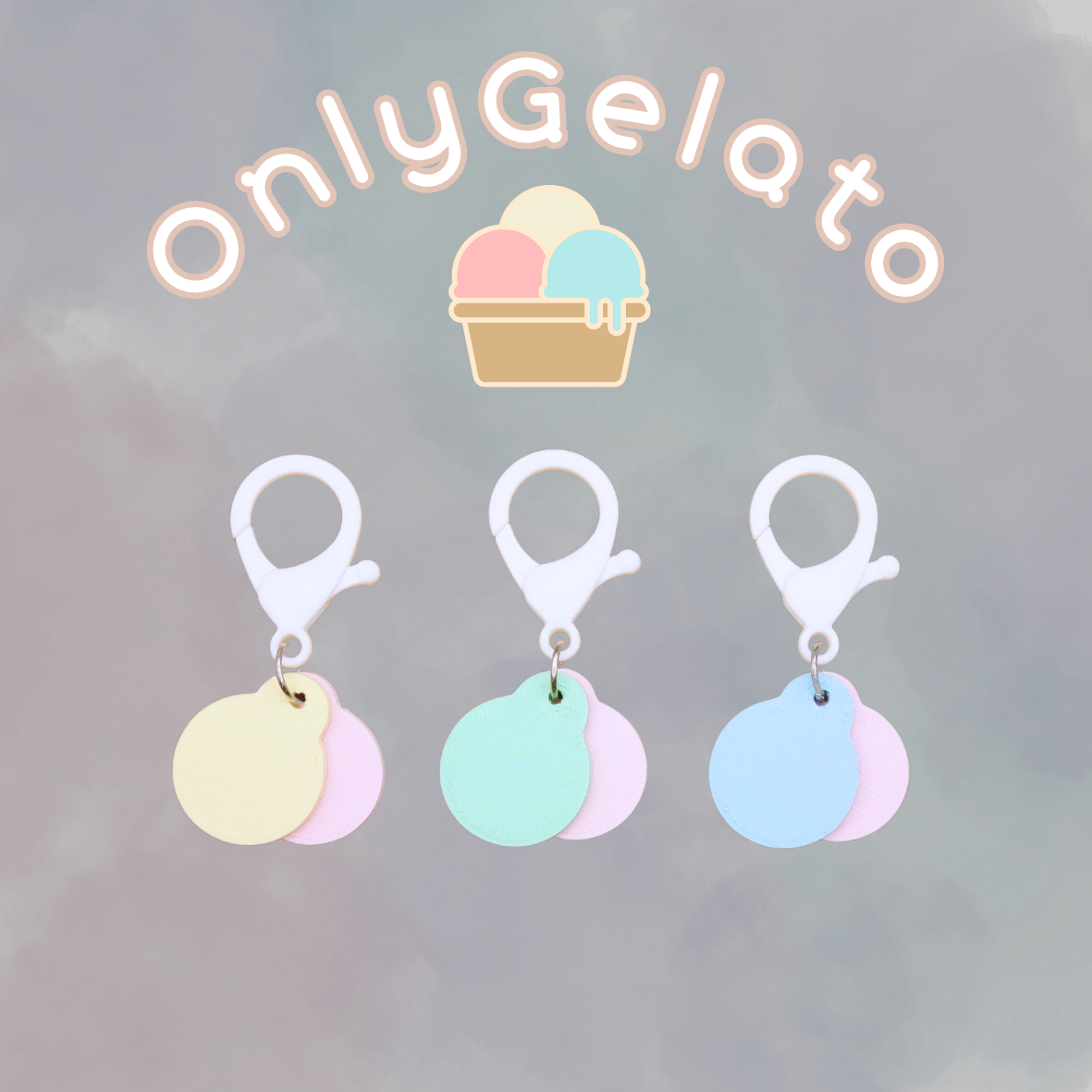Supermarket Trolley Token Keychain Set - Gelato Series