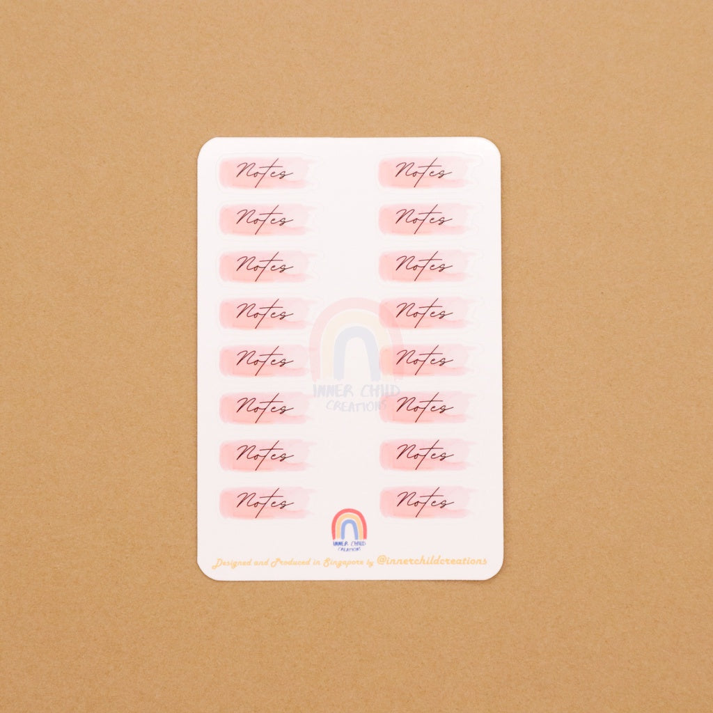 InnerChildCreations Custom Made Minimalistic Pastel Planner Stickers (16 Pieces of Sticker)