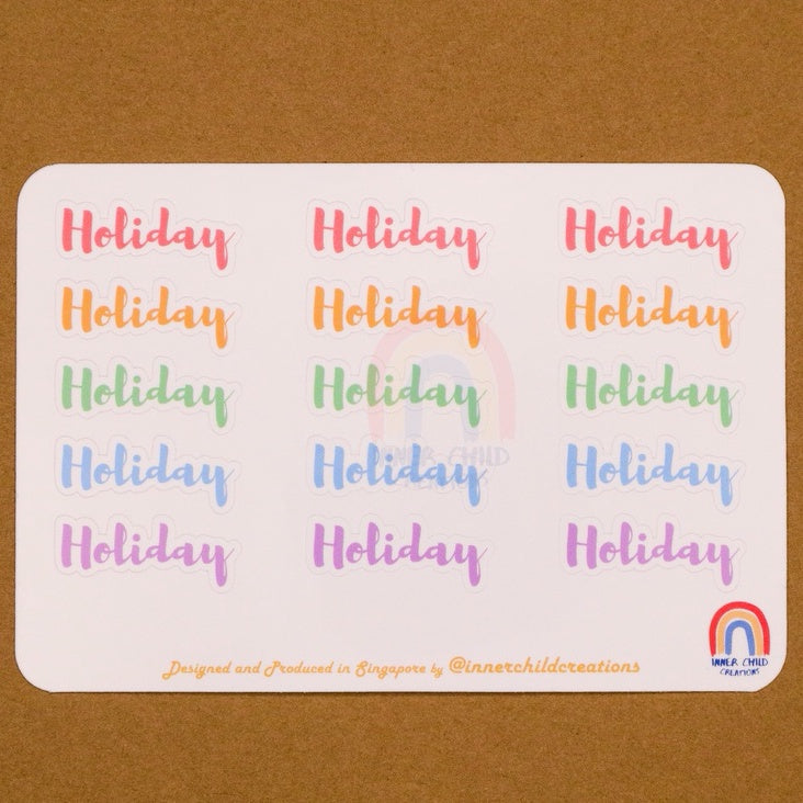 Cursive Planner Stickers, Singapore Public Holiday Journal Planner Stickers