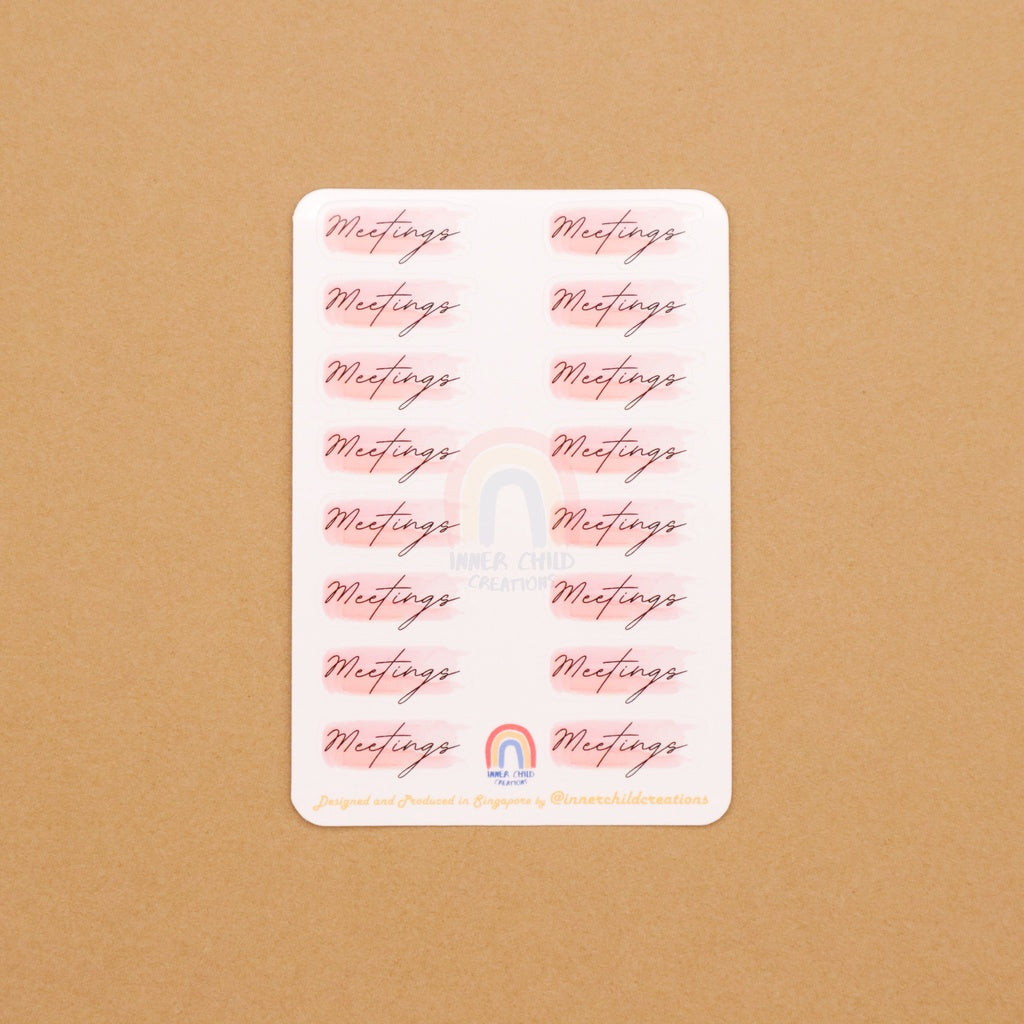 InnerChildCreations Custom Made Minimalistic Pastel Planner Stickers (16 Pieces of Sticker)