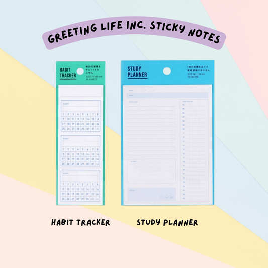 🇯🇵 Greeting Life Inc. Sticky Notes - Study Planner , Habit Tracker