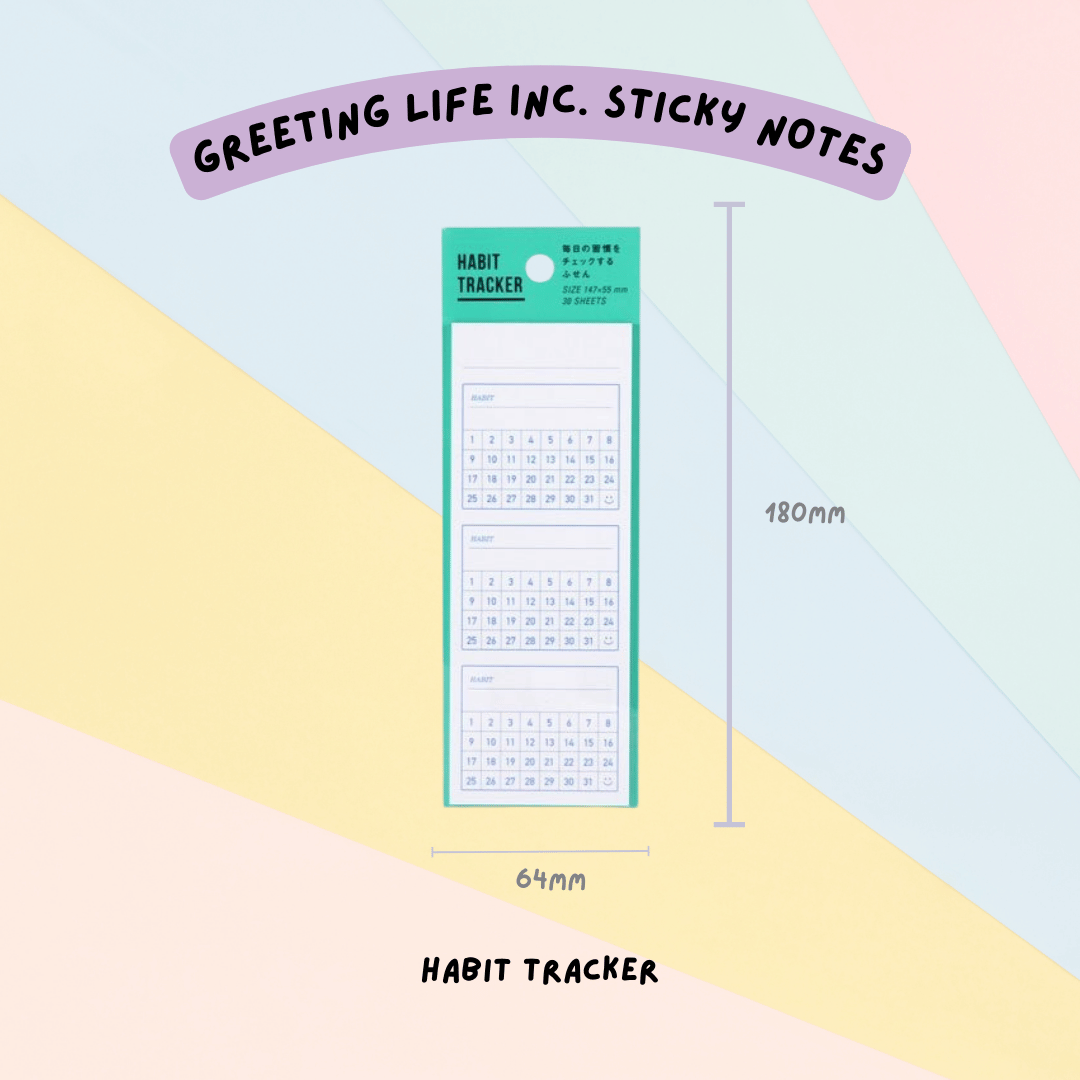 🇯🇵 Greeting Life Inc. Sticky Notes - Study Planner , Habit Tracker