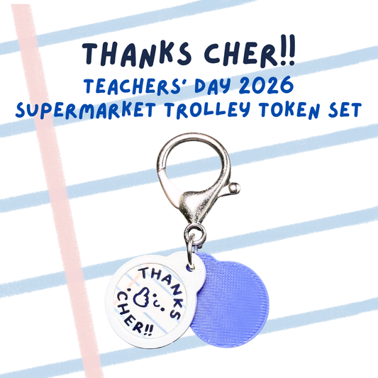 Teachers' Day Supermarket Trolley Token Keychain Set [Custom Name Option Available!]
