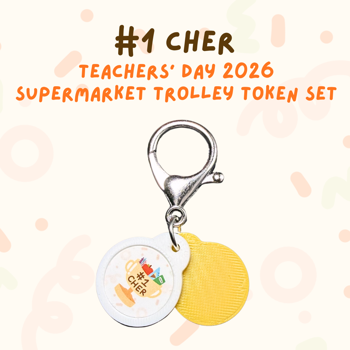 Teachers' Day Supermarket Trolley Token Keychain Set [min. order of 10 sets]