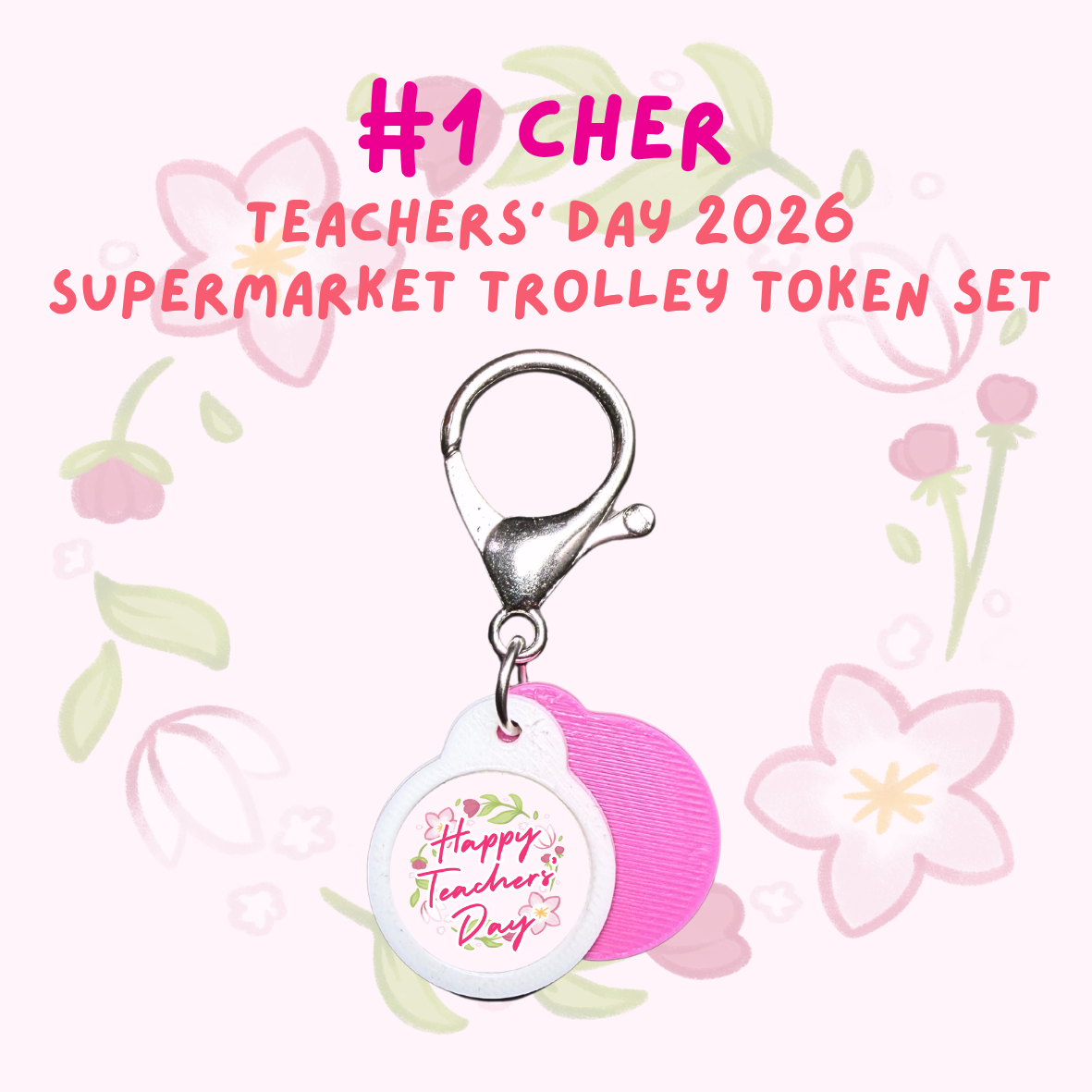 Teachers' Day Supermarket Trolley Token Keychain Set [min. order of 10 sets]