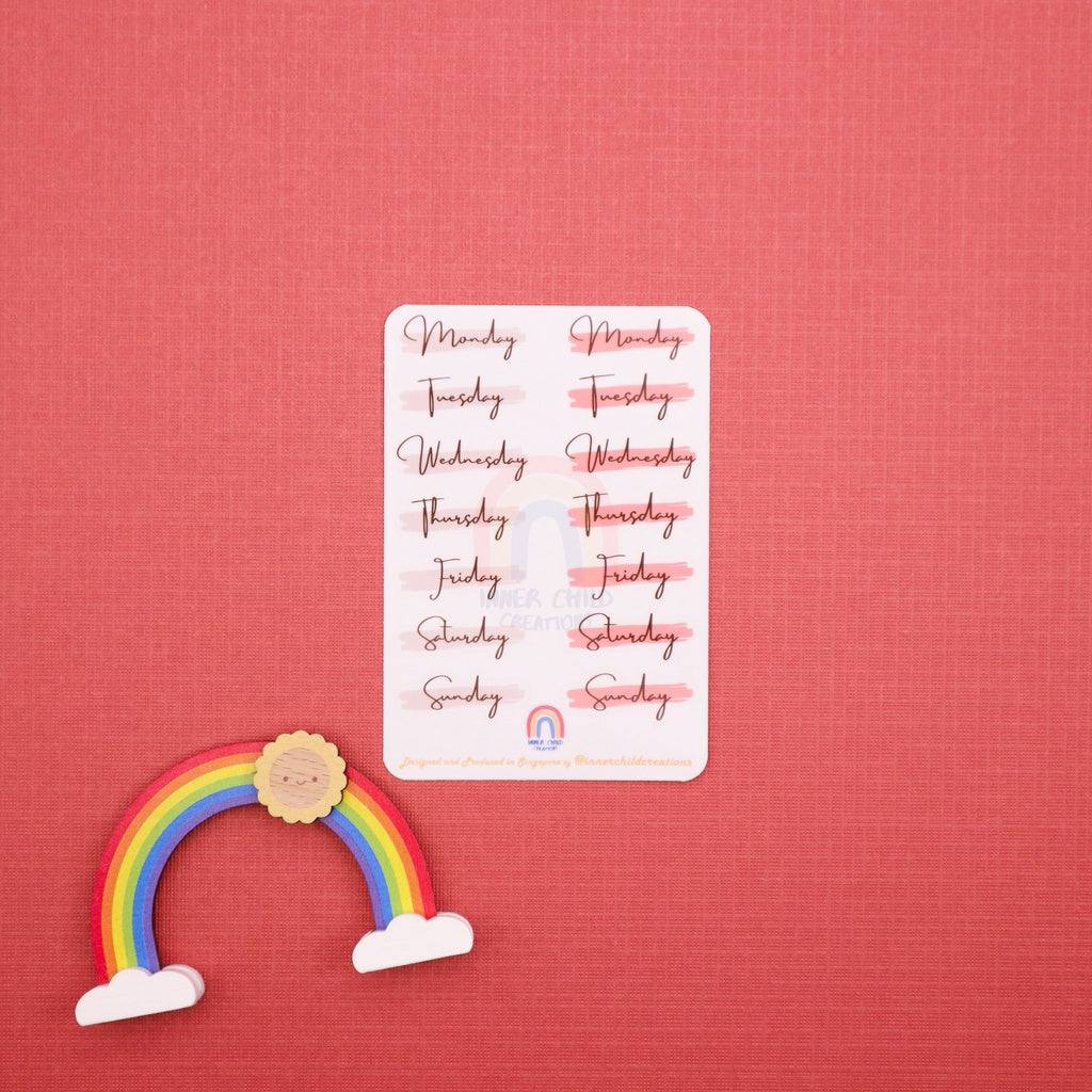 InnerChildCreations Clear Iridescent Months and Days Planner Stickers for Bullet Journal, Planner, Diary (Made to Order)