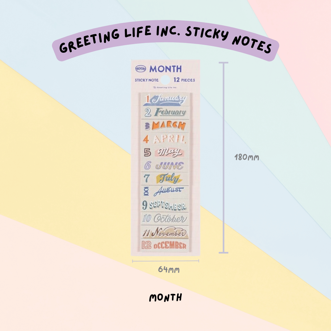 🇯🇵 Greeting Life Inc. WHW Sticky Notes - Title and Month