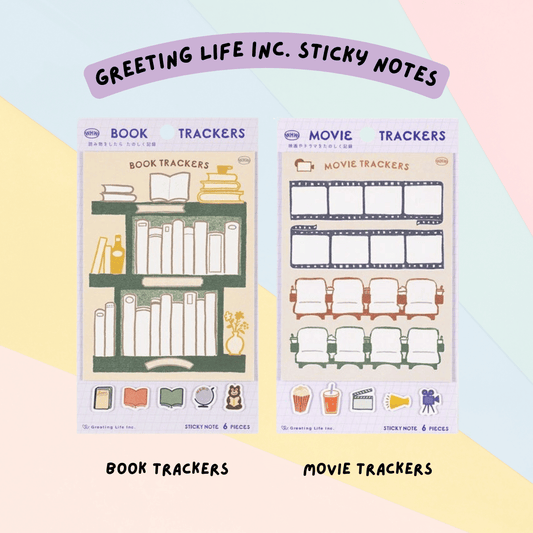 🇯🇵 Greeting Life Inc. WHW Sticky Notes - Book Trackers , Movie Film Trackers