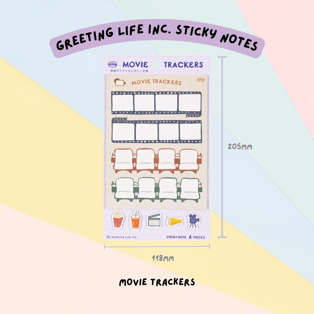 🇯🇵 Greeting Life Inc. WHW Sticky Notes - Book Trackers , Movie Film Trackers