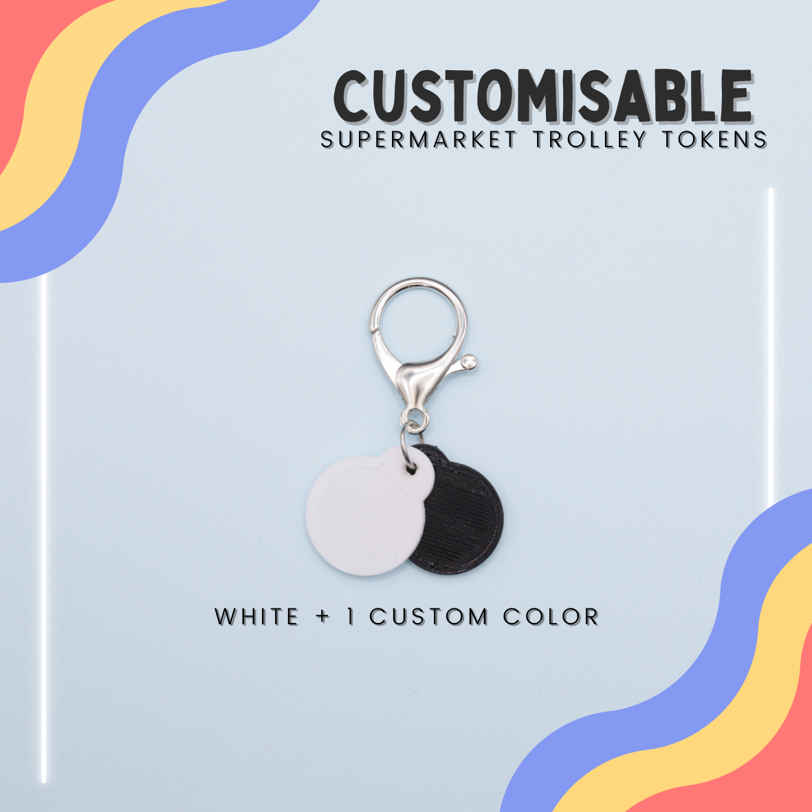 Customisable Supermarket Trolley Token Keychain Set [Min. Order 15 Sets]