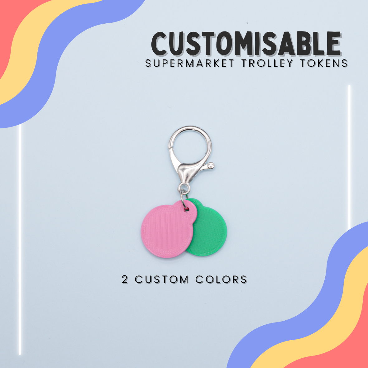 Customisable Supermarket Trolley Token Keychain Set [Min. Order 15 Sets]