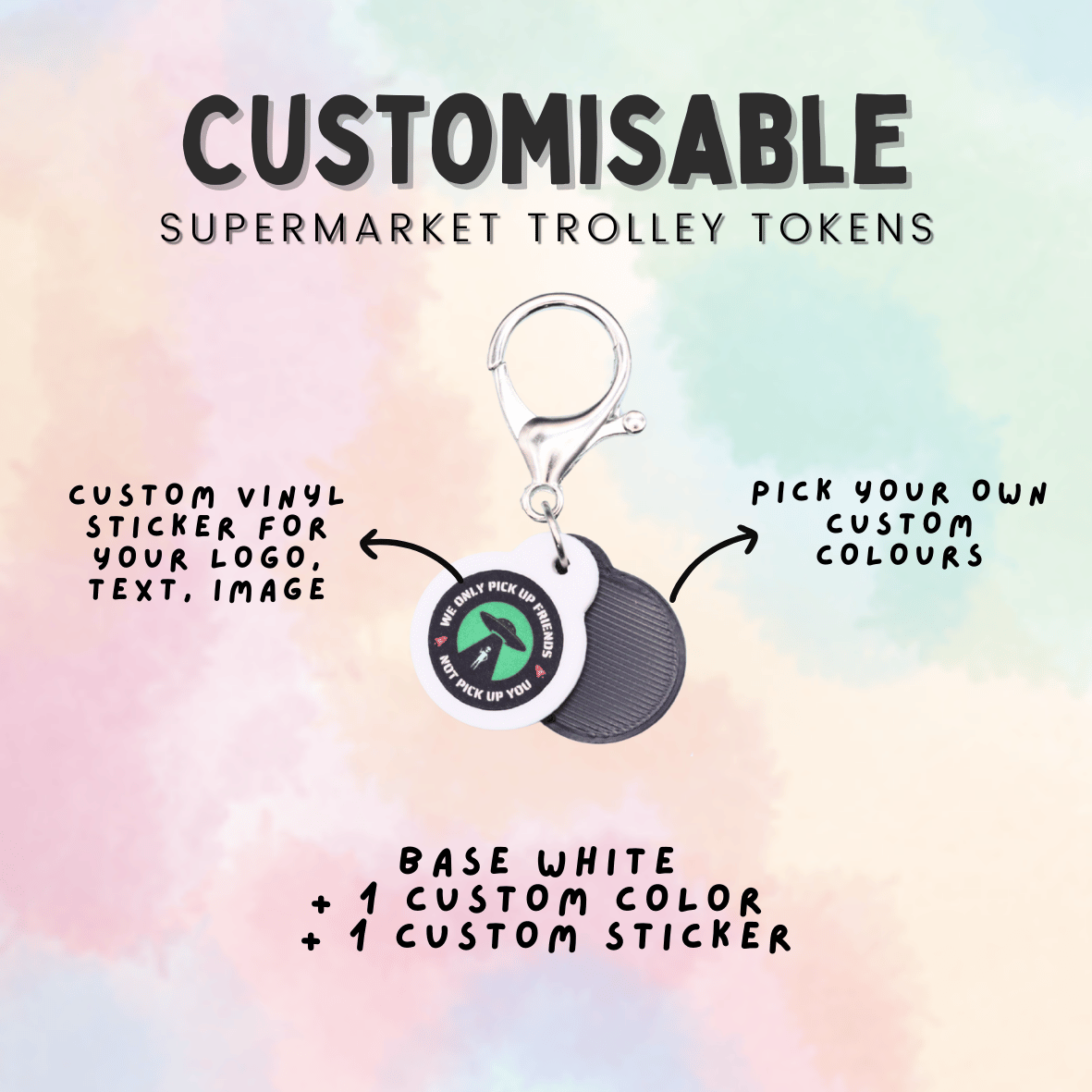Customisable Supermarket Trolley Token Keychain Set [Min. Order 15 Sets]
