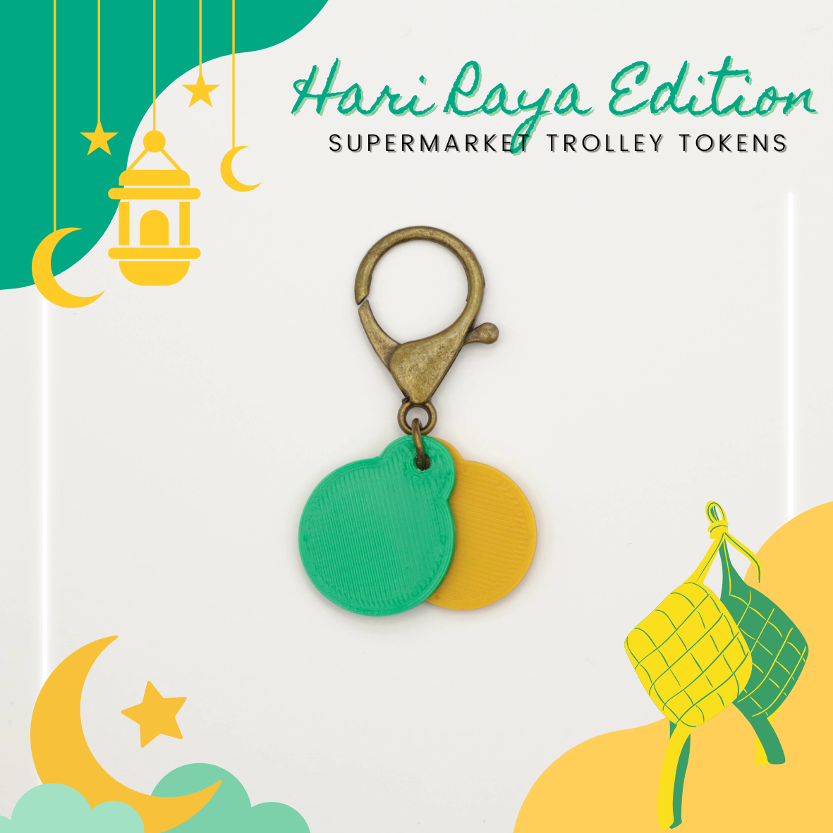 Supermarket Trolley Token Keychain Set - Festive Series