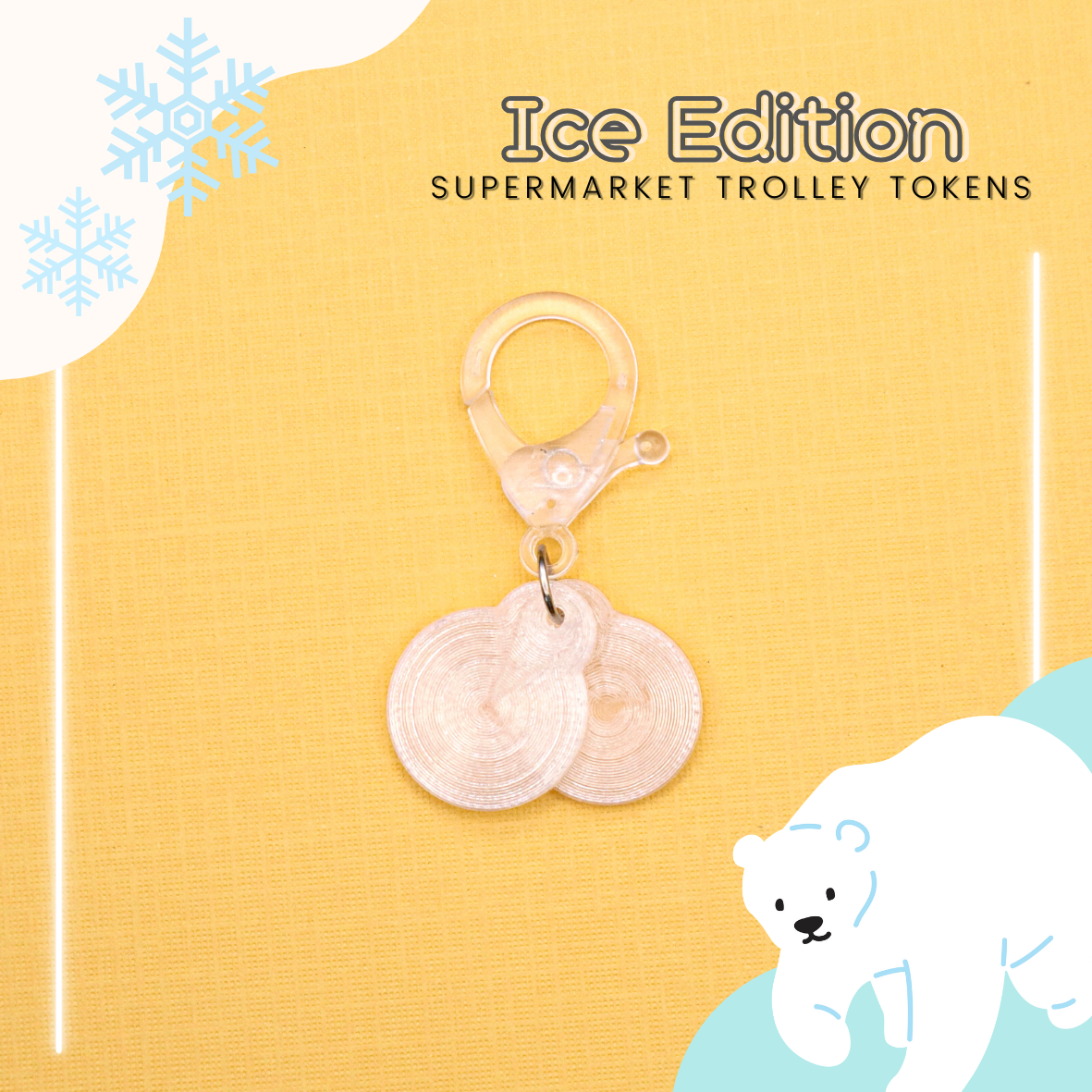 Supermarket Trolley Token Keychain Set - Standard Series