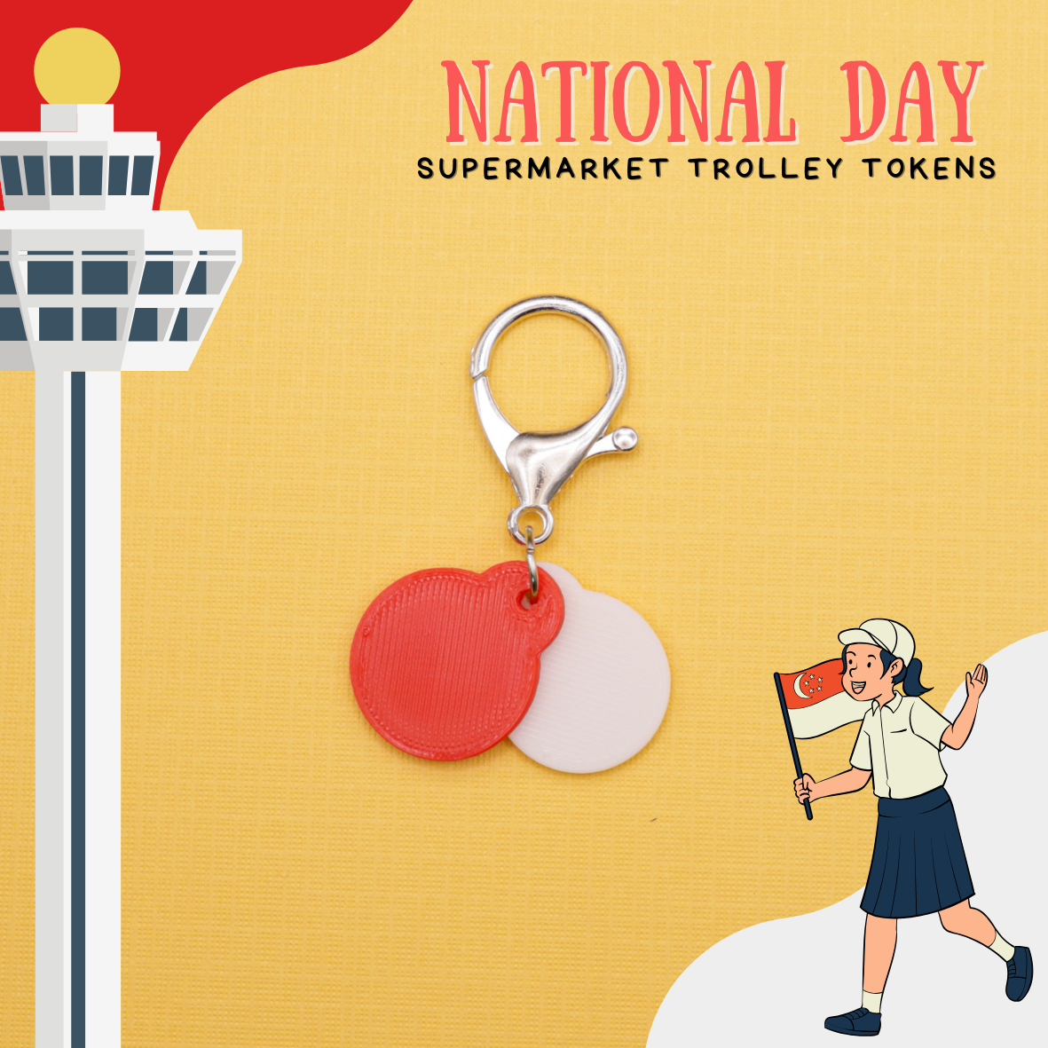 Supermarket Trolley Token Keychain Set - Festive Series