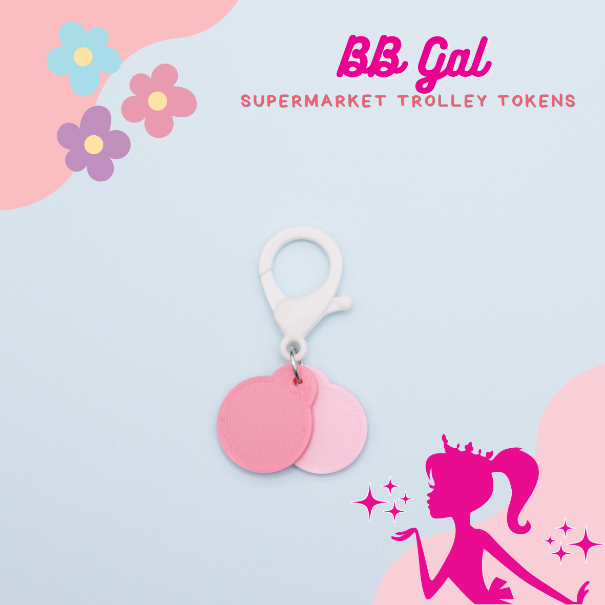 Supermarket Trolley Token Keychain Set - Standard Series