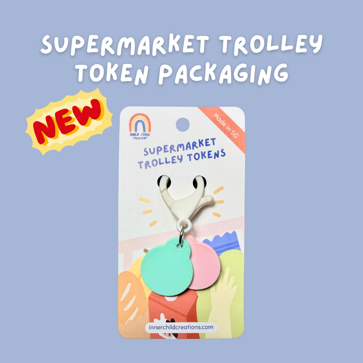 Teachers' Day Supermarket Trolley Token Keychain Set [min. order of 10 sets]