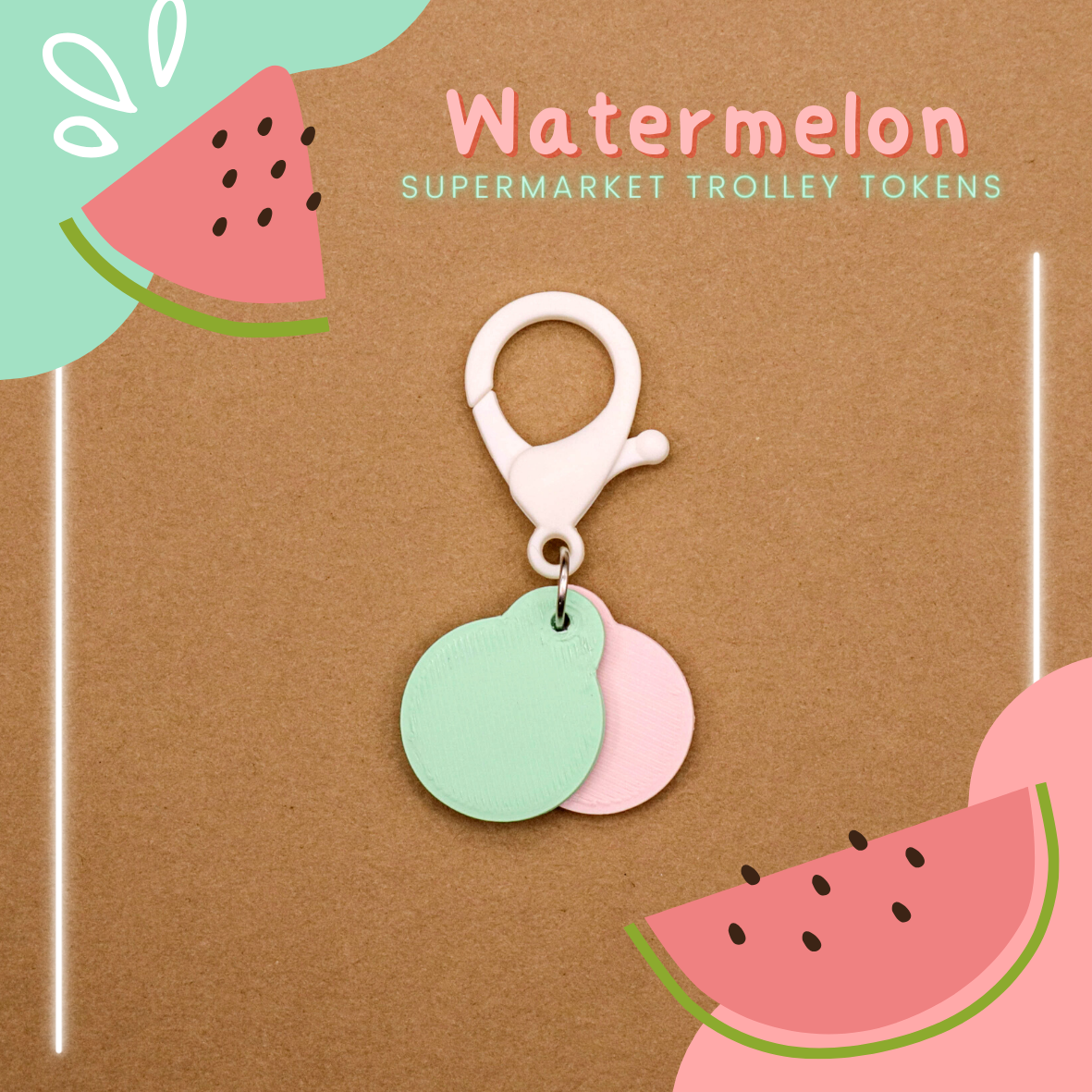 Supermarket Trolley Token Keychain Set - Gelato Series