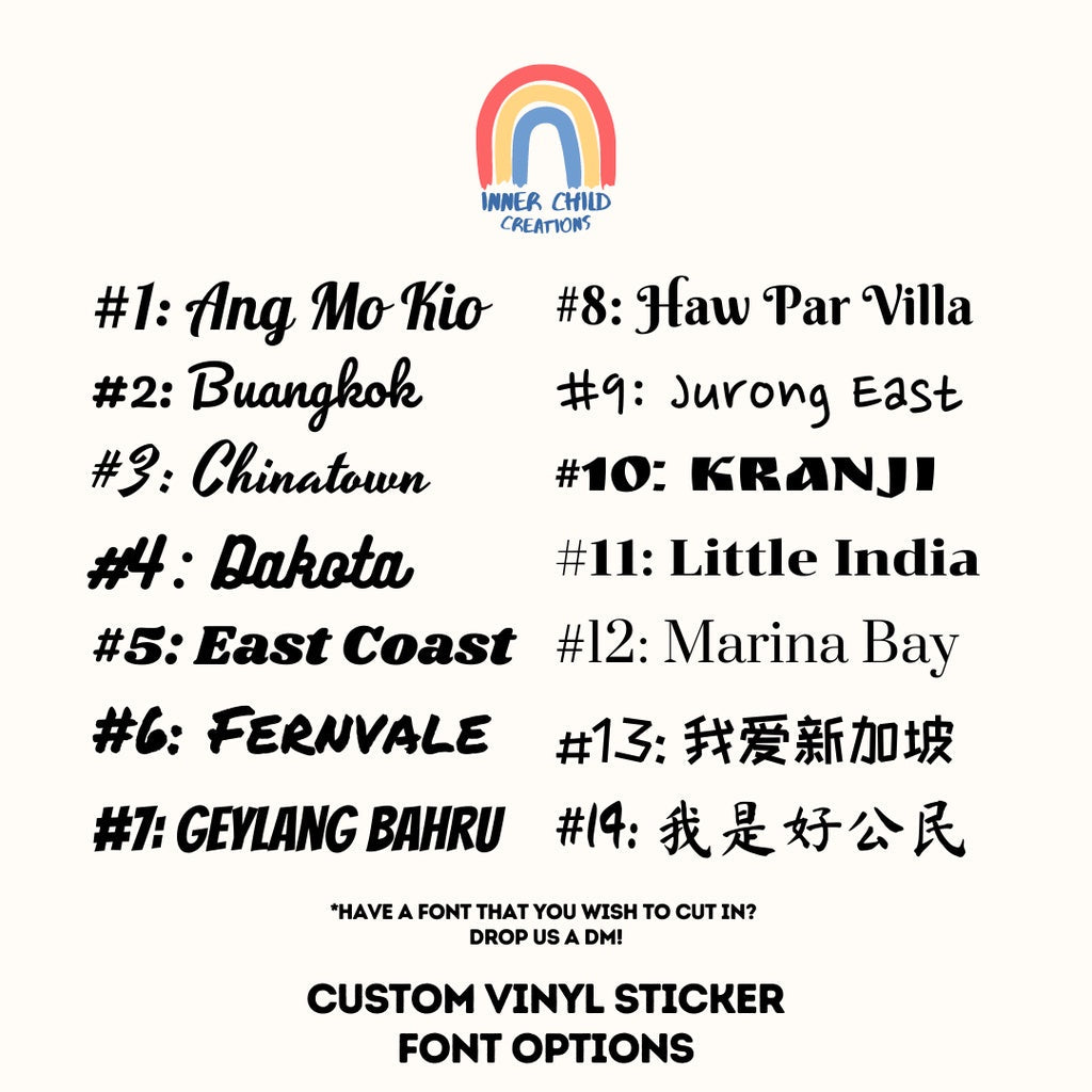 InnerChildCreations Customised Personalised Name Vinyl Sticker Decal for Gifts, Labels, Notebooks