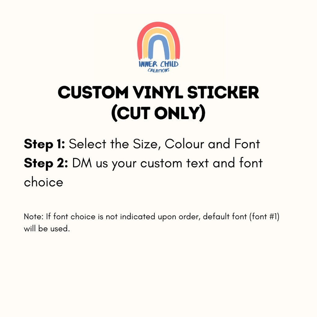InnerChildCreations Customised Personalised Name Vinyl Sticker Decal for Gifts, Labels, Notebooks