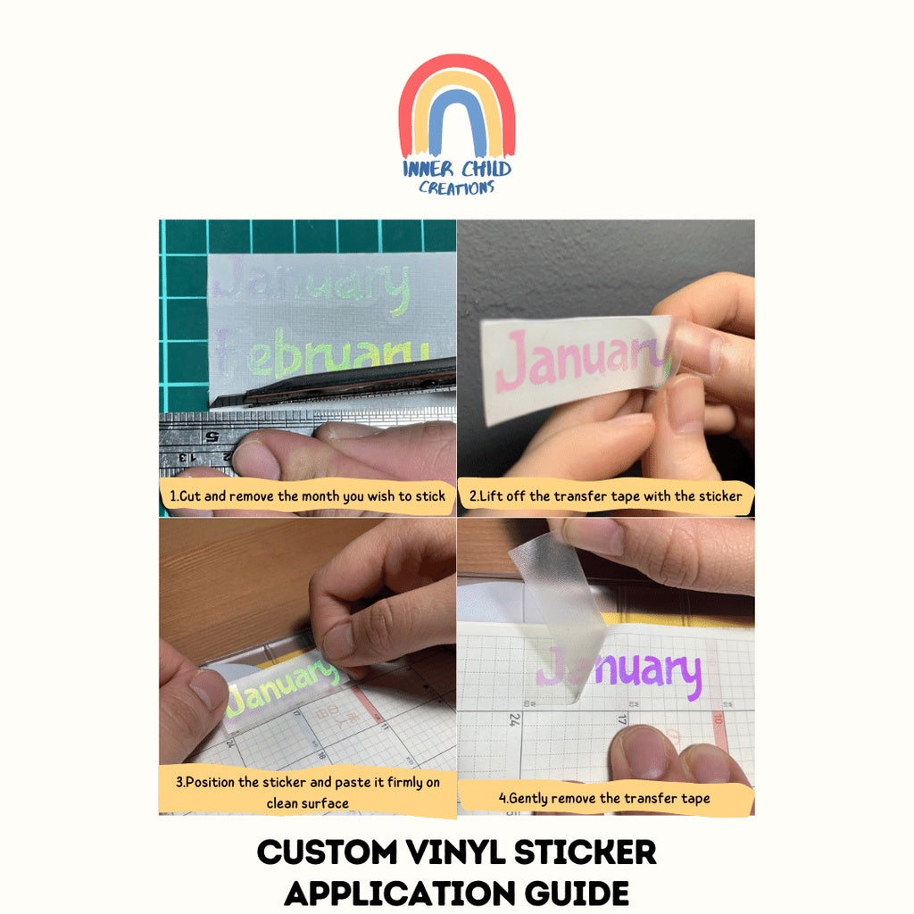 InnerChildCreations Customised Personalised Name Vinyl Sticker Decal for Gifts, Labels, Notebooks