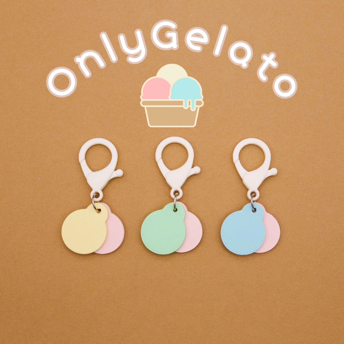 Supermarket Trolley Token Keychain Set - Gelato Series