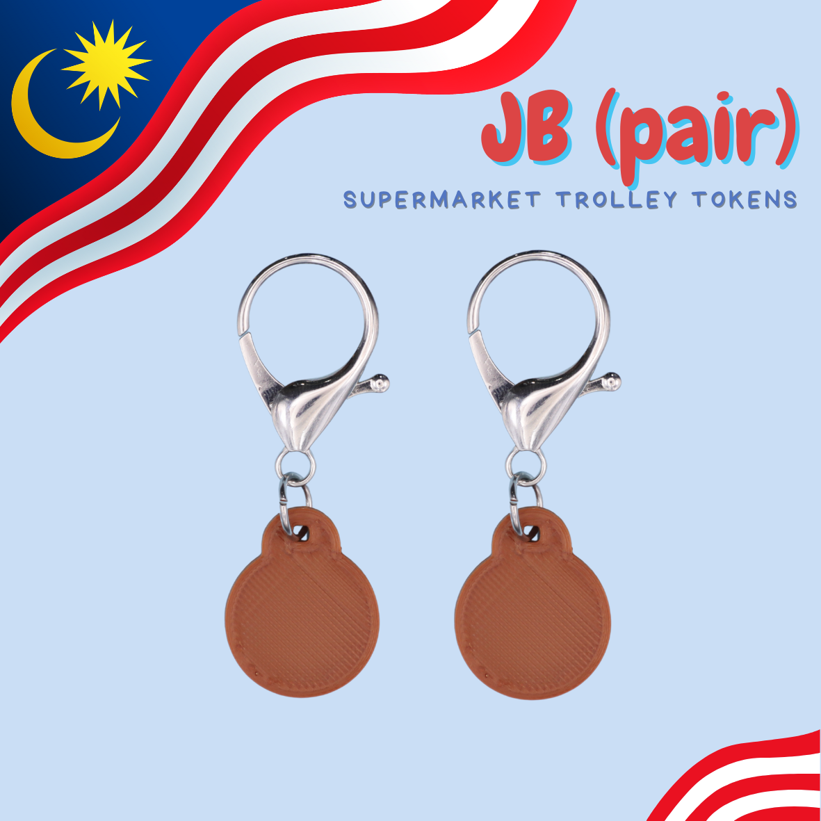 JB Supermarket Trolley Token Keychain Set