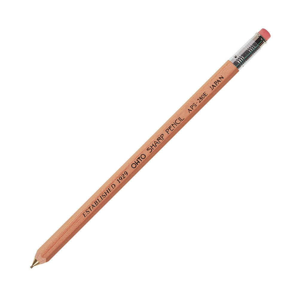 🇯🇵 OHTO Mechanical Pencil Wood Sharp with Eraser, 0.5mm