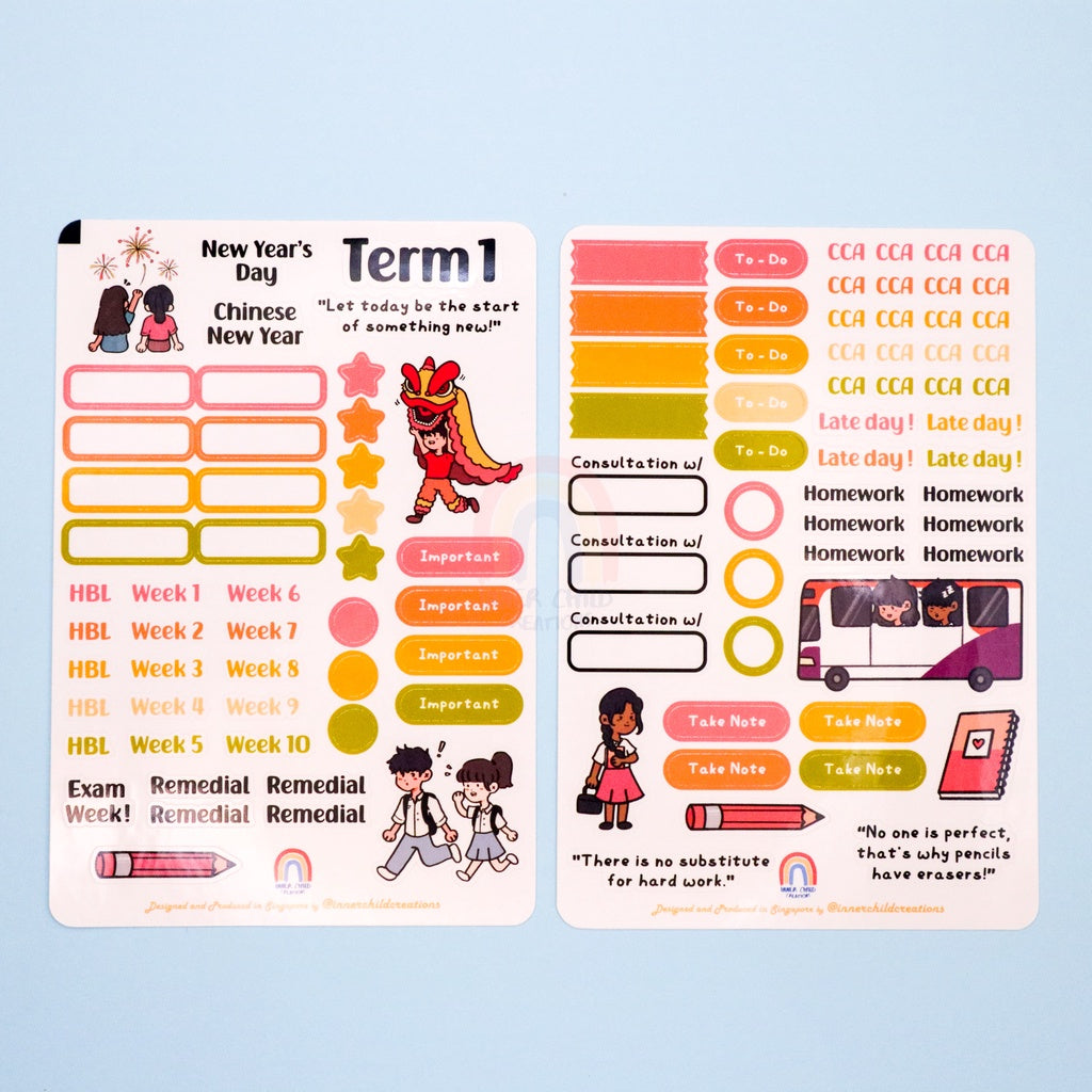 InnerChildCreations Singapore School Calendar Planner Stickers for Primary, Secondary Schools