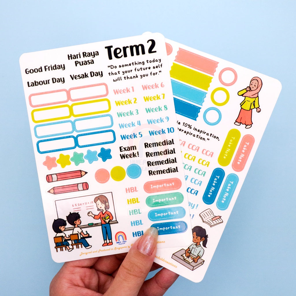 InnerChildCreations Singapore School Calendar Planner Stickers for Primary, Secondary Schools