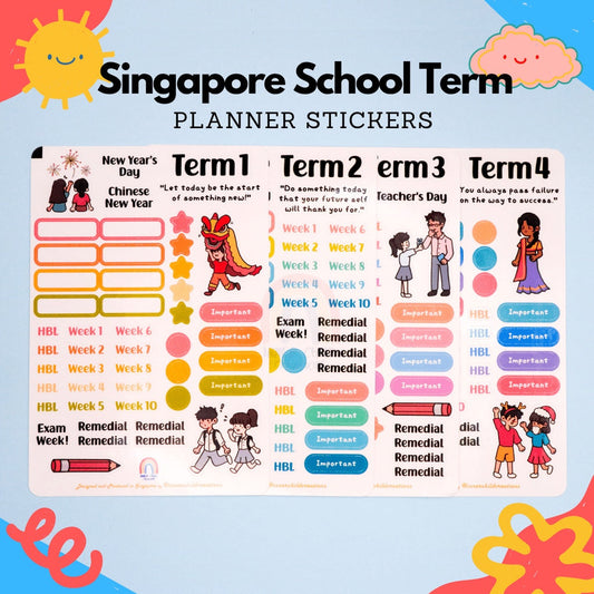 InnerChildCreations Singapore School Calendar Planner Stickers for Primary, Secondary Schools