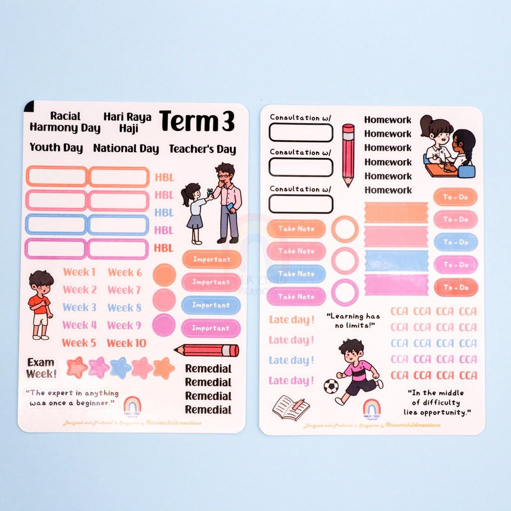 InnerChildCreations Singapore School Calendar Planner Stickers for Primary, Secondary Schools