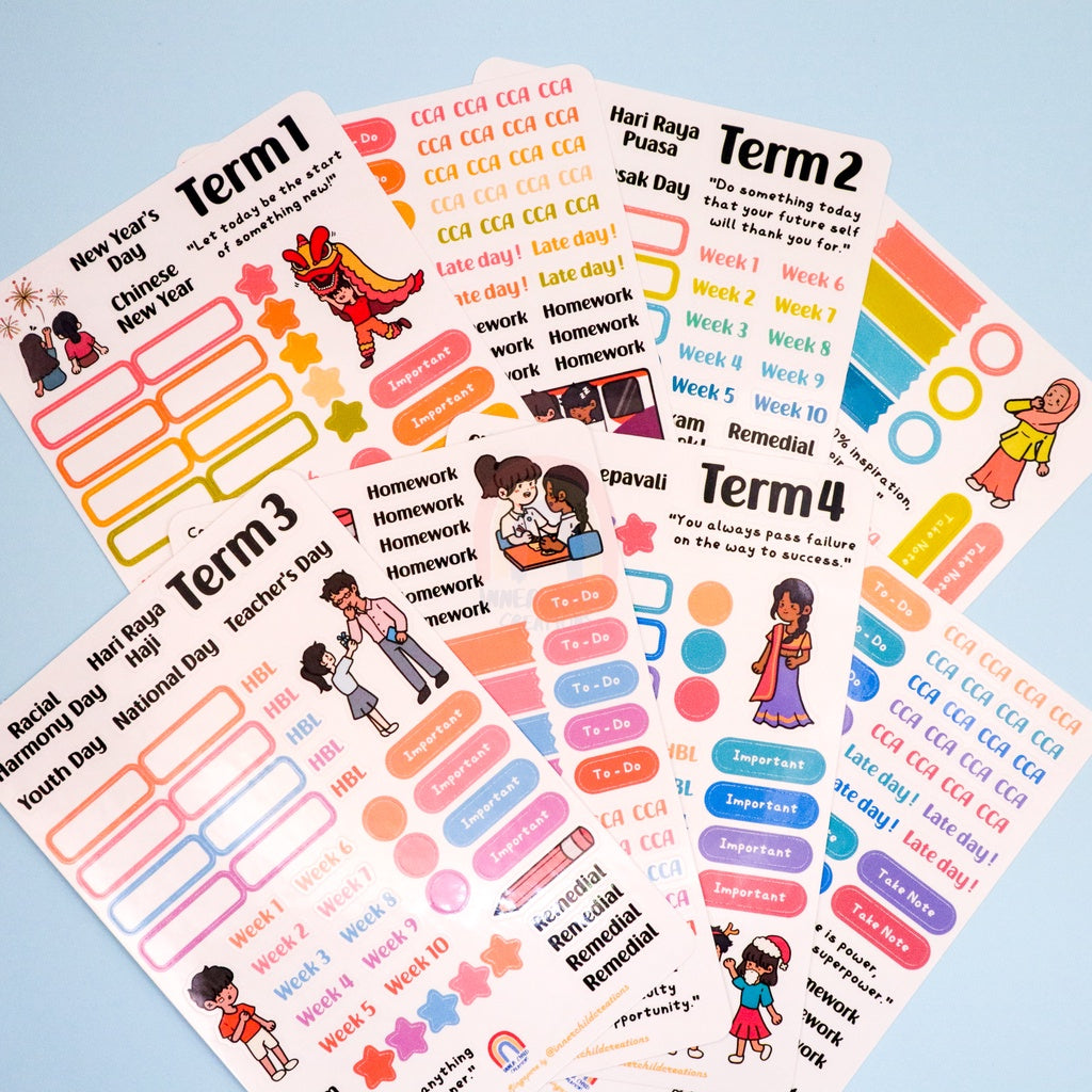 InnerChildCreations Singapore School Calendar Planner Stickers for Primary, Secondary Schools