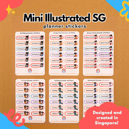 Mini Illustrated Singapore Planner Organisation Stickers