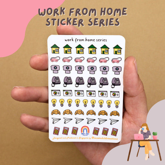 Inner Child Creations Work From Home Stickers for Planners, Hobonichi, Bullet Journal
