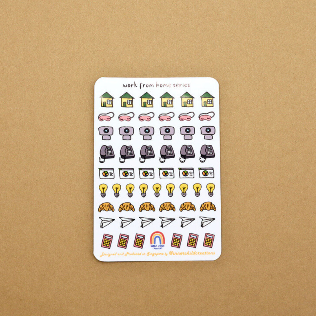Inner Child Creations Work From Home Stickers for Planners, Hobonichi, Bullet Journal