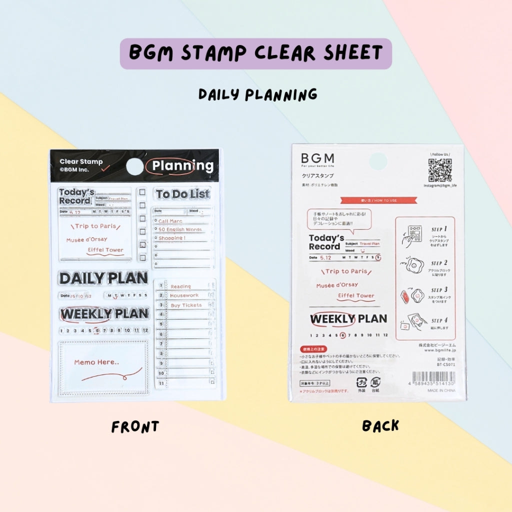 🇯🇵 BGM Stamp Clear Decorative Stamp Sheet & Acrylic Block
