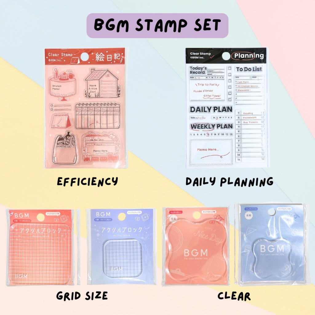 🇯🇵 BGM Stamp Clear Decorative Stamp Sheet & Acrylic Block